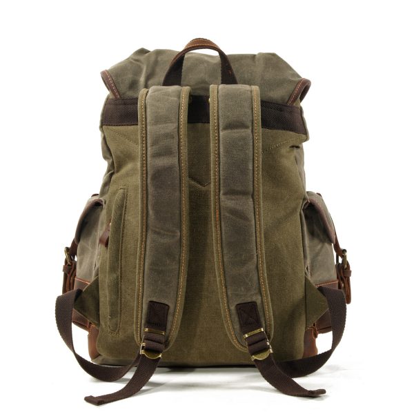 Outdoor travel backpack casual student backpack Large vintage backpack patchwork leather hiking bag