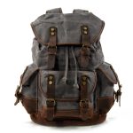 Outdoor travel backpack casual student backpack Large vintage backpack patchwork leather hiking bag