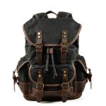 Outdoor travel backpack casual student backpack Large vintage backpack patchwork leather hiking bag