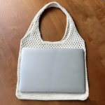 Vintage hollow crochet tote bag knitting women woven shoulder bag