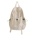 Drawstring Lightweight Travel School Backpacks Solid color Schoolbag