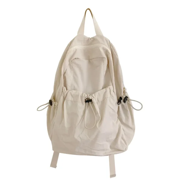 Drawstring Lightweight Travel School Backpacks Solid color Schoolbag