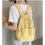 Drawstring Lightweight Travel School Backpacks Solid color Schoolbag