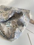 Dandelion shoulder bag women square bag with flowers pattern cloth bag gray blue color