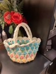 Tulip handmade crochet tote bag girlfriends gift women handbag woven tote bag