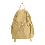 Drawstring Lightweight Travel School Backpacks Solid color Schoolbag