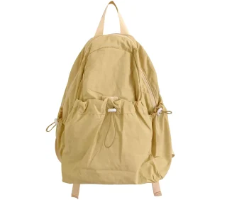 Drawstring Lightweight Travel School Backpacks Solid color Schoolbag