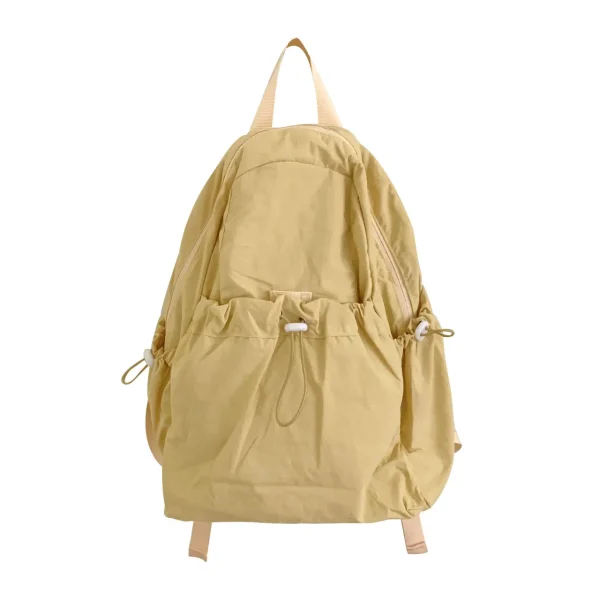 Drawstring Lightweight Travel School Backpacks Solid color Schoolbag