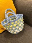 Tulip handmade crochet tote bag girlfriends gift women handbag woven tote bag