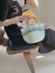Handmade tulip crochet tote bag wool knitted bag gift Pink Cute handbags