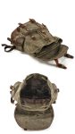 Outdoor travel backpack casual student backpack Large vintage backpack patchwork leather hiking bag