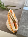 Handmade tulip crochet tote bag wool knitted bag gift Pink Cute handbags
