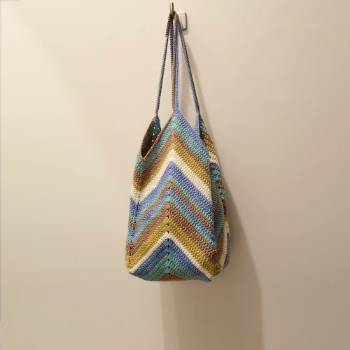 Handmade crochet tote bag Unique large women casual basket shoulder bag 