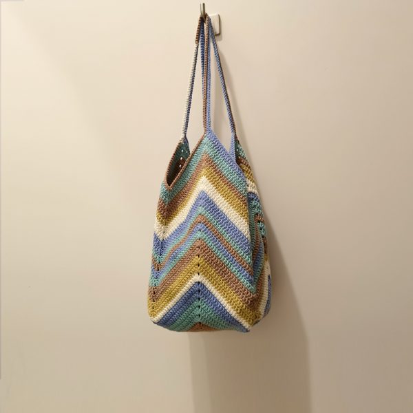 Handmade crochet tote bag Unique large women casual basket shoulder bag 