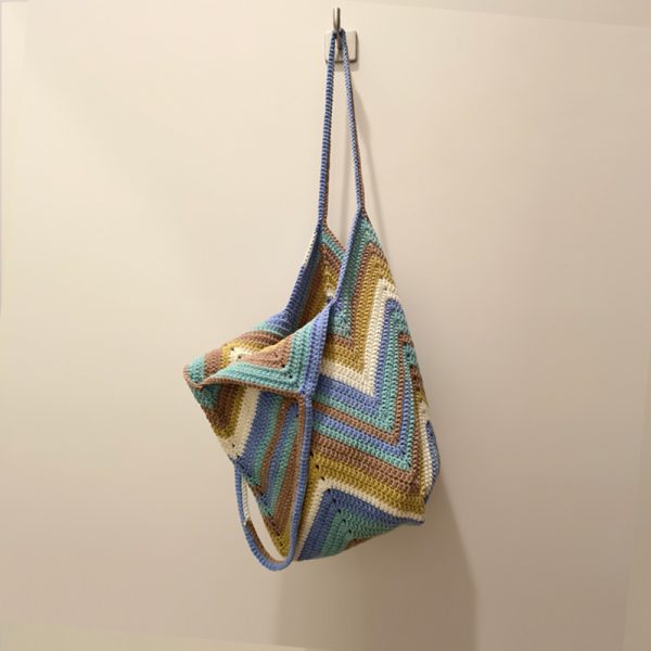Handmade crochet tote bag Unique large women casual basket shoulder bag 
