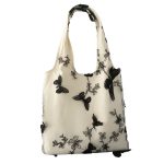 Vintage embroidered crossbody bag Black Butterfly lace Canvas Bags for women Casual Arts shoulder bag