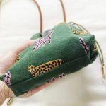 Handmade embroidered phone crossbody bag fox pattern for walking