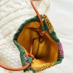 Handmade embroidered phone crossbody bag fox pattern for walking