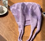 Vintage hollow crochet tote bag knitting women woven shoulder bag