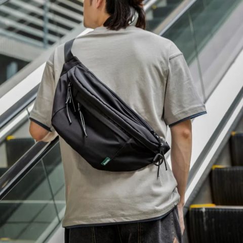 Large Waterproof Fanny Pack Gym Waist Chest Bag Mens Cloth Crossbody Bags