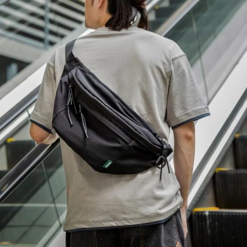 Large Waterproof Fanny Pack Gym Waist Chest Bag Mens Cloth Crossbody Bags