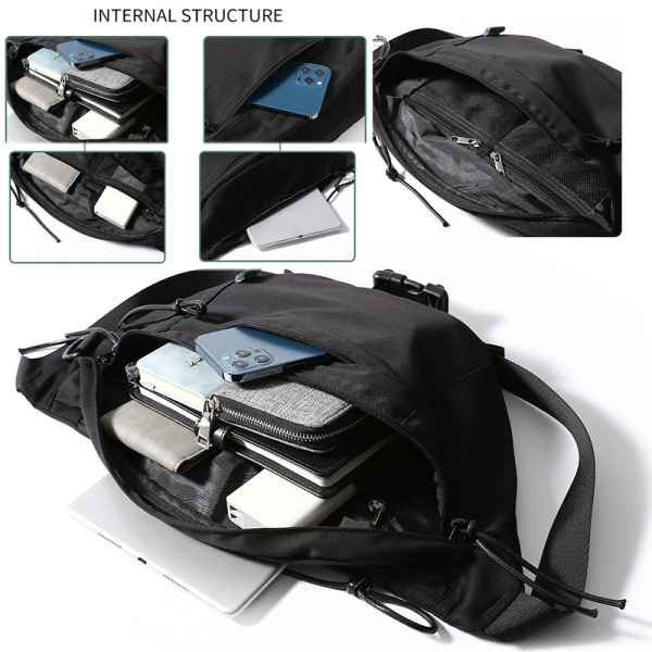 Large Waterproof Fanny Pack Gym Waist Chest Bag Mens Cloth Crossbody Bags